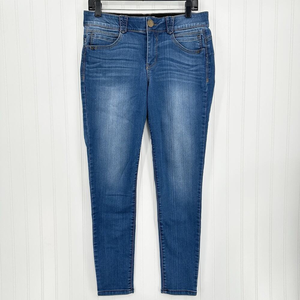 Democracy Jeans Womens 10 Skinny Ab Solution Blue Stretch Denim Tummy Control